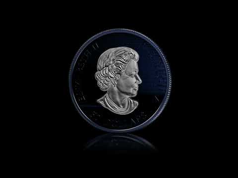 5 oz. Pure Silver Coin with Blue Rhodium Plating – Maple Leaves in Motion – Mintage: 1,500 (2022)