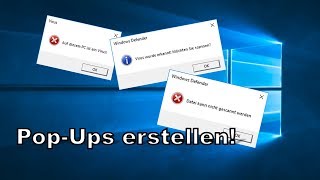 Pop-Ups (Benachrichtigungen) erstellen! Windows 10