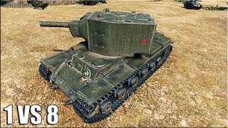 КВ-2 против ВОСЬМЕРЫХ 🌟 раздает с вертухи 🌟 World of Tanks лучший бой на КВ 2