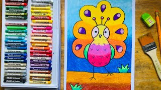 Bé học vẽ | Bé tập vẽ CON CÔNG đơn giản | Huỳnh Ngọc Art