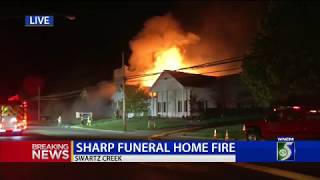 Sharp Funeral Home Fire - Swartz Creek - WNEM-TV5 News at 11pm - May 16, 2018
