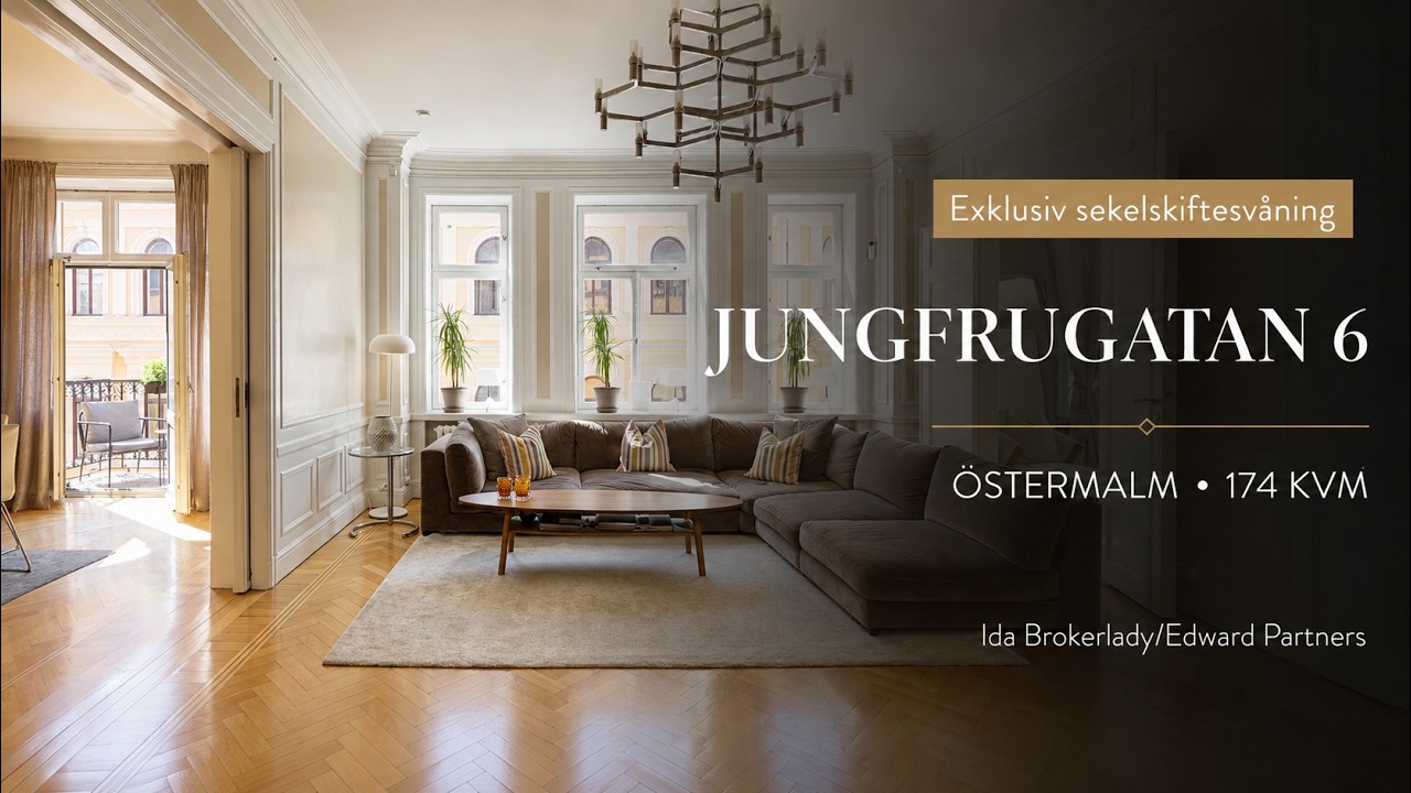 5 rum Lägenhet på Jungfrugatan 6 Östermalm Stockholms kommun - video