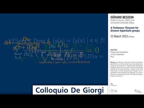 Colloquio De Giorgi - G. Besson - A Finiteness Theorem for Gromov-hyperbolic groups - 22 marzo 2023