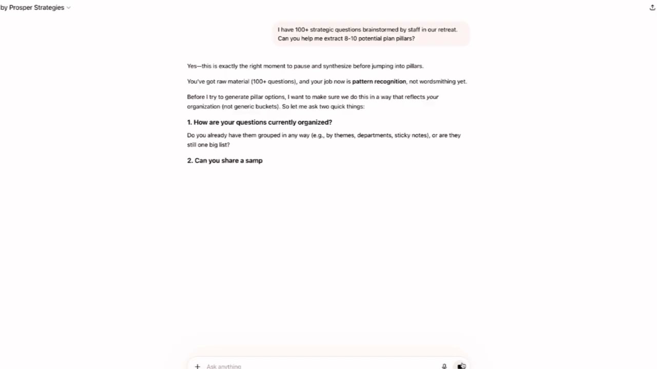 A quick demo of Strately by Prosper Strategies, the AI engine for nonprofit strategic planning