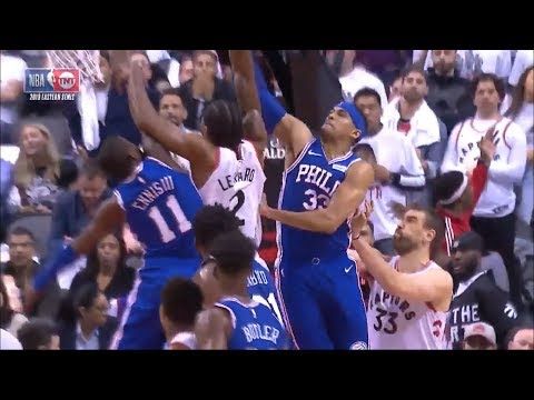 Kawhi Leonard INSANE Dunk Over Two Defenders | Philadelphia 76ers vs Toronto Raptors Game 5