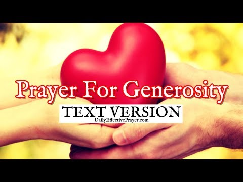 Prayer For Generosity (Text Version - No Sound)