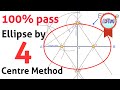 How to Draw Ellipse by four centre method in Engineering Drawing
