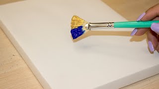 Easy Golden Moon Painting | How to Paint with Gold Leaf Tutorial 🌕🤩