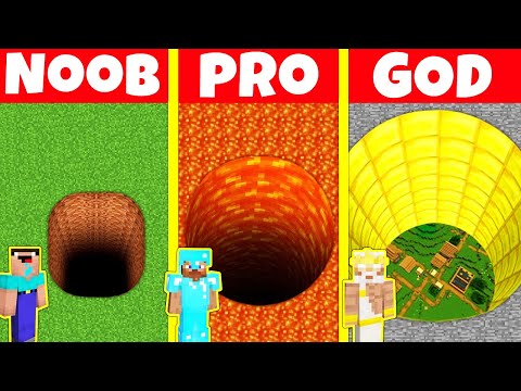 Minecraft Battle: TUNNEL HOUSE BUILD CHALLENGE - NOOB vs PRO vs GOD / Animation
