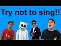 Vlog #8 Try not to sing along challenge!! (Loser has to...)