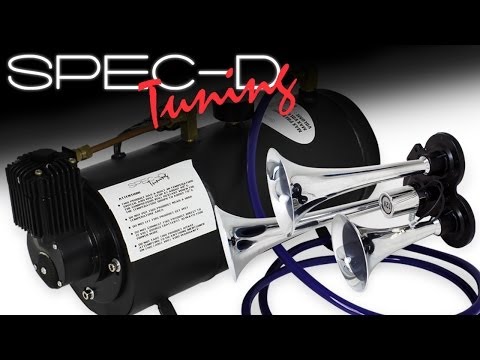 SPECDTUNING DEMO VIDEO: 3L AIR COMPRESSOR 12V 15A WITH AIR HORN