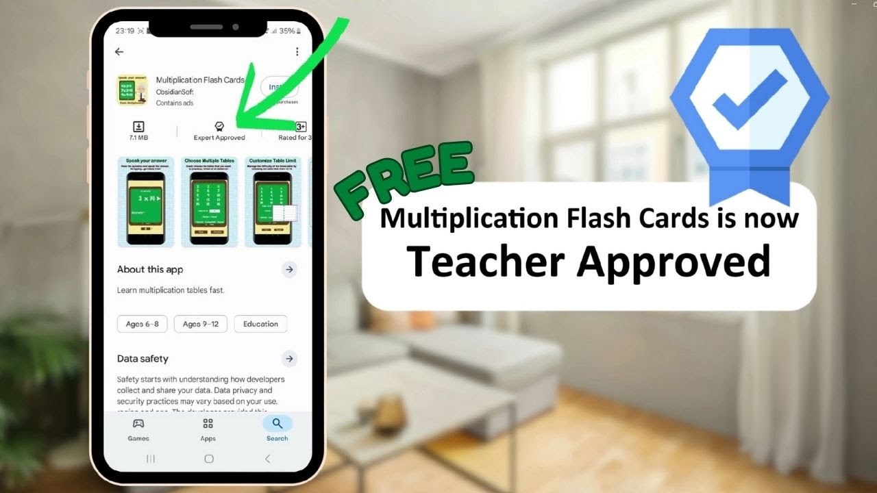 FREE Multiplication Flash Cards App | Now Teacher Approved on Google Play ✅