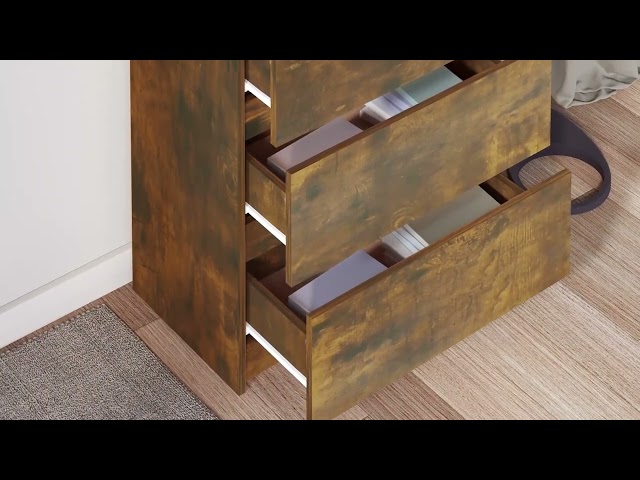 Vidéo teaser pour 815510 vidaXL Sideboard Smoked Oak 60x35x76 cm Engineered Wood