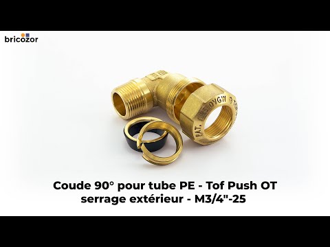 Coude 90° pour tube PE - serrage extérieur - filet mâle - Tof Push OT EFFEBI