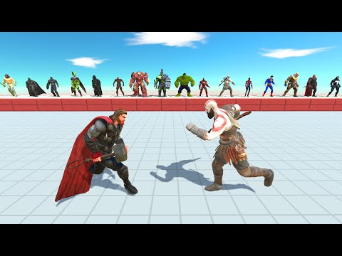1vs1 Super Hero Battle | Who Is The Strongest? - Animal Revolt Battle Simulator