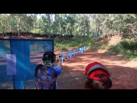 IPSC South Africa, Navarre Muller shooting stage 2 at the 2020 NGPSA Handgun League 1.