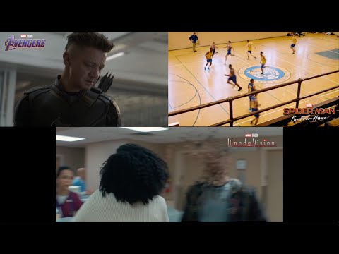 MCU Avengers: Endgame, WandaVision, Spider-man Far From Home - ALL Snap/Blip Scenes Synced