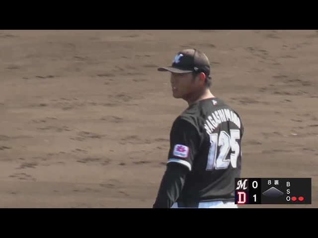 [Miyazaki PL] Kirato Nagashimada de Los Marines, lanzó 2 2/3 entradas, ponchando a 4 ponche y sin permitir carreras permitidas. 10 de octubre de 2024, Doosan Bears vs. Chiba Lotte Marines