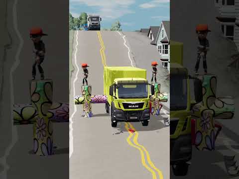 एपिक! कार्गो ट्रक ने लॉग बैरियर तोड़ा! #shorts