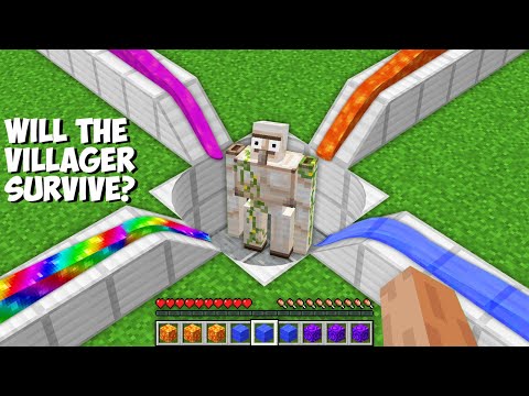 Can GOLEM SURVIVE the CHALLENGE OF DANGEROUS LIQUIDS in Minecraft ? LAVA VS WATER VS RAINBOW !