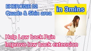 EXERCISE02 Quads & Shin area in 3mins #Helplowbackpain #Improvebackextension #exerciseforlowback