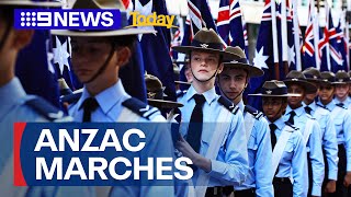 Anzac Day 2024: Marches underway in Sydney and Melbourne | 9 News Australia