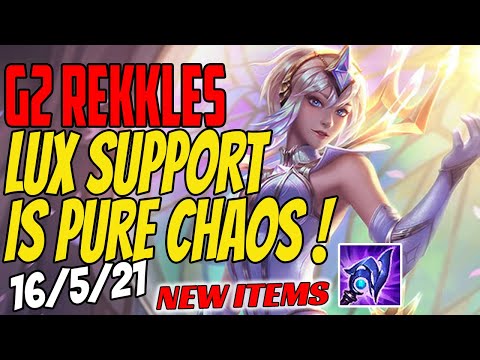 G2 Rekkles Plays LUX Support vs Rell - Challenger Gameplay - New Items - Season 11 - Luden's Tempest