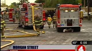 preview picture of video 'Rescuers rush to Akron industrial fire'
