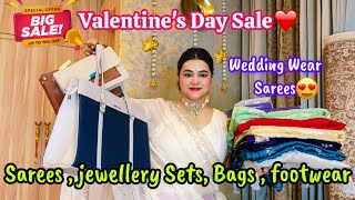 Beautiful Huge Amazon valentine's day sale Saree,jewellery set, Bag & Footwear haul @PoojaRikichoyal