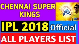 Chennai Super Kings CSK Official IPL 2018 Players List | Team & Full Squad | Hindi | Tech India Tips