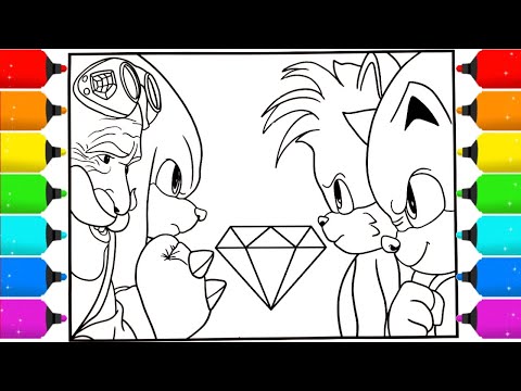 Sonic Knuckles - Coloring Pages NEW Sonic BOOM 3 Tails ,Knuckles