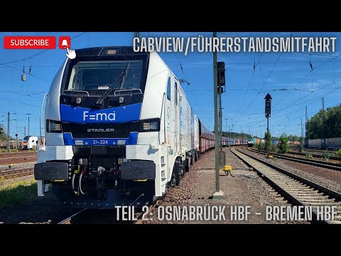 Führerstandsmitfahrt/Cabride BR 159 EuroDual | Minden Güterbahnhof - Wilhelmshaven Ölweiche | Teil 2