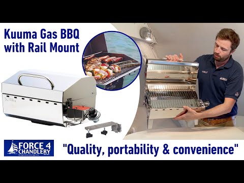 The Kuuma Stow N' Go 125 Gas BBQ with Rail Mount - Ideal onboard or ashore - Features & review