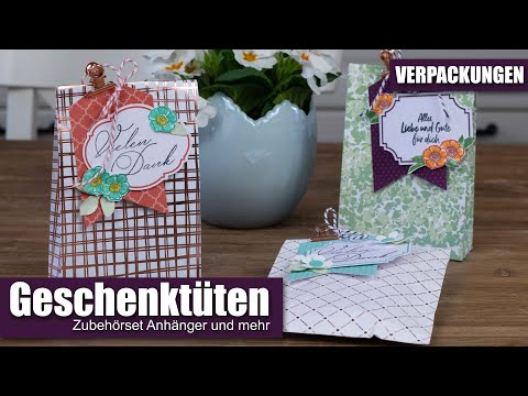 Geschenktüten - einfach gefalzt | Zubehörset Anhänger und mehr | #wirbleibenzuhause