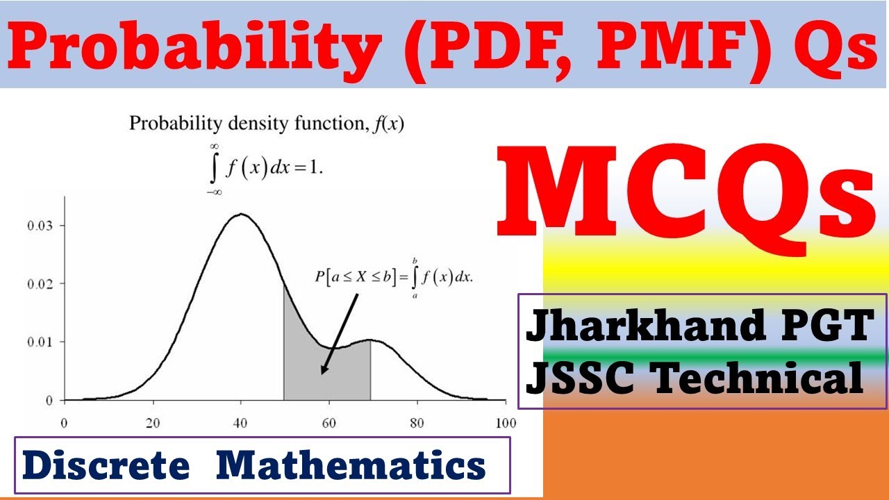 MCQ 1 PROBABILITY JOINT DISTRIBITION, PDF, PROBABILITY DENSITY FUNCTION, probability mass function