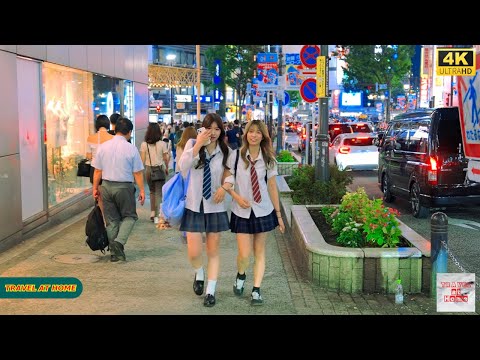 4K HDR Japan travel 2025 | Night Walk in Shibuya (渋谷) Tokyo Japan | Relaxing Natural City ambience