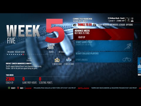 Madden 16 Online Connected Franchise Ep: 8 - Bye Week
