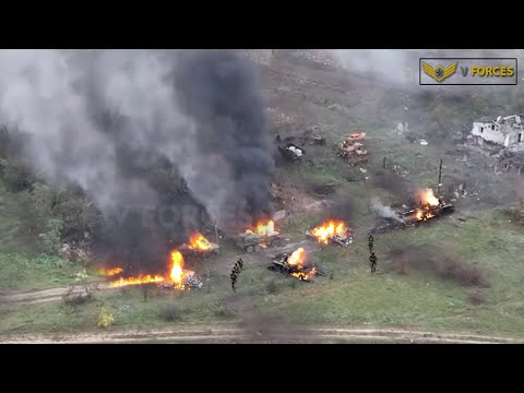 Brutal Attack!! Ukrainian M777 Artillery fire destroys three Russian military tanks as soldiers fled