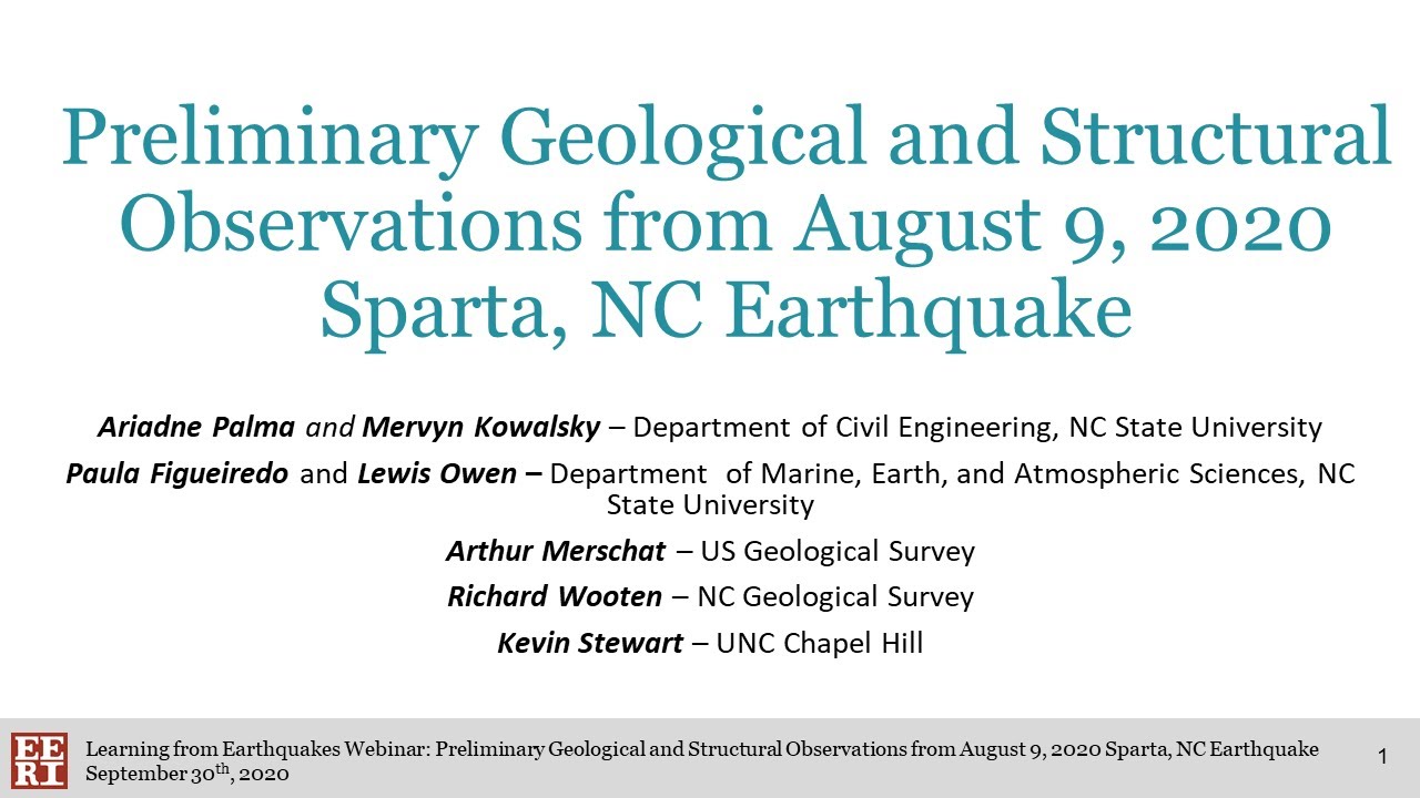 Geological & Structural Reconnaissance Observations from the 2020 Sparta, North Carolina Earthquake