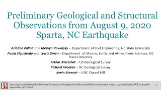 Geological & Structural Reconnaissance Observations from the 2020 Sparta, North Carolina Earthquake