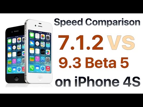iPhone 4S iOS 7.1.2 vs iOS 9.3 Beta 5 / Public Beta 5 Build #13E5225a Speed Comparison