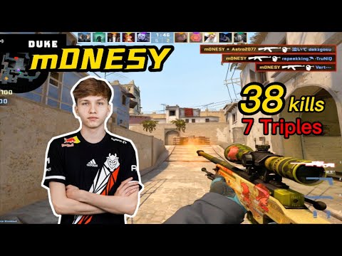 m0NESY Faceit Mirage POV - 38kills!🔥 - w/b1t - 7 Triples - CSGO m0NESY POV!