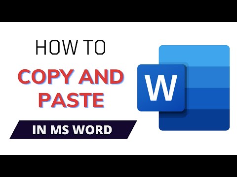 How to Copy and Paste in Microsoft Word