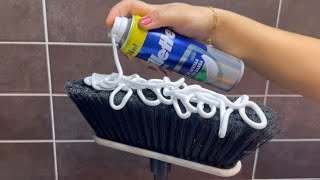 Put shaving cream on your broom and you won't believe what happens