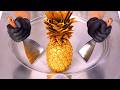Golden Pineapple Ice Cream Rolls Insanely Satisfying ASMR