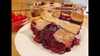 Cherry Cobbler with Pie Crust and Frozen Cherries 🍒🥧👨‍🍳 Old Fashioned with Top and Bottom Crust