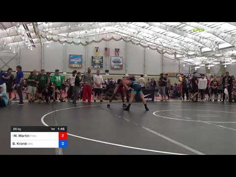 2018 UWW Cadet And U23 Nationals/U23 Freestyle 86 Round Of 16 - Myles Martin (tOSU-Unattached) Vs.