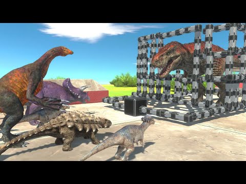 Herbivorous Dinosaurs Rescue T Rex - Animal Revolt Battle Simulator