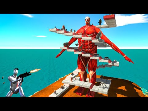 DEADLY Parkour Around Colossal TITAN  - Animal Revolt Battle Simulator
