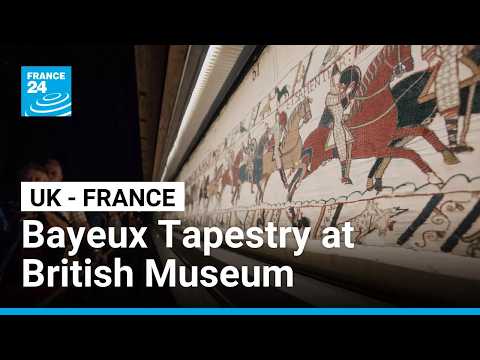 French president to open Bayeux Tapestry exhibition as he starts UK visit